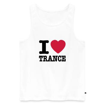 I love trance / I heart trance - Débardeur bio Premium Homme - blanc - Devant - AI Model Male 178 light (178cm)
