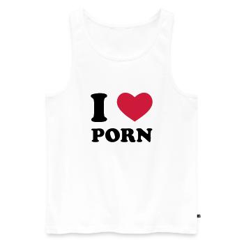 I Love Porn - Débardeur bio Premium Homme - blanc - Devant - AI Model Male 178 light (178cm)