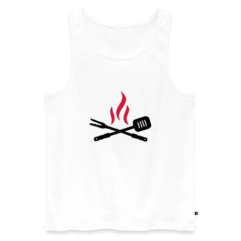 BBQ - Débardeur bio Premium Homme - blanc - Devant - Michal (187cm)
