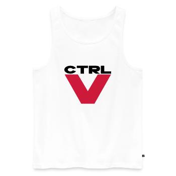 ctrl v - Débardeur bio Premium Homme - blanc - Devant - Michal (187cm)