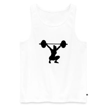 Frau Reißen Hocke - Männer Premium Bio Tank Top - Weiß - Vorne - AI Model Male 178 light (178cm)