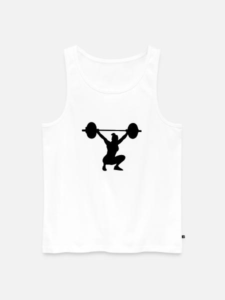 Frau Reißen Hocke - Männer Premium Bio Tank Top - Weiß