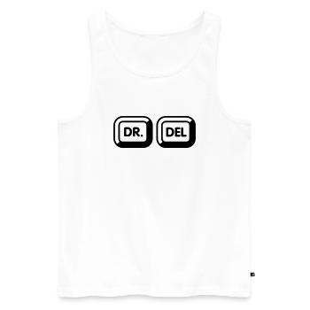 Doctor delete | 1c - Men's Premium Organic Tank Top - white - Front - AI Model Male 178 light (178cm)
