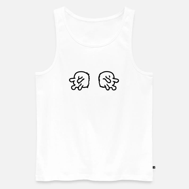 doppeltes Euter - line - Männer Premium Bio Tank Top - Weiß