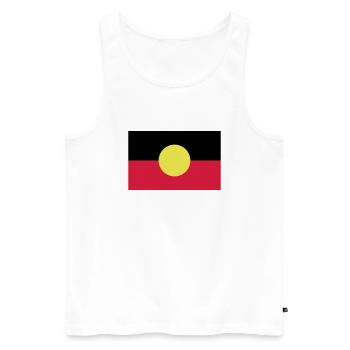 Fahne Flagge Aborigines - Männer Premium Bio Tank Top - Weiß - Vorne - AI Model Male 178 light (178cm)