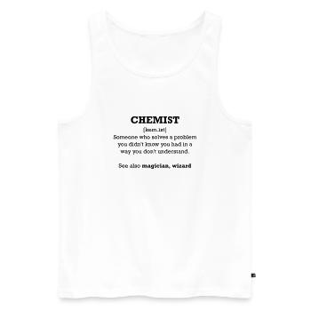 Chemist - wizard - Männer Premium Bio Tank Top - Weiß - Vorne - Michal (187cm)