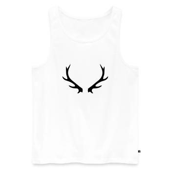 Hirschgeweih - Männer Premium Bio Tank Top - Weiß - Vorne - Michal (187cm)