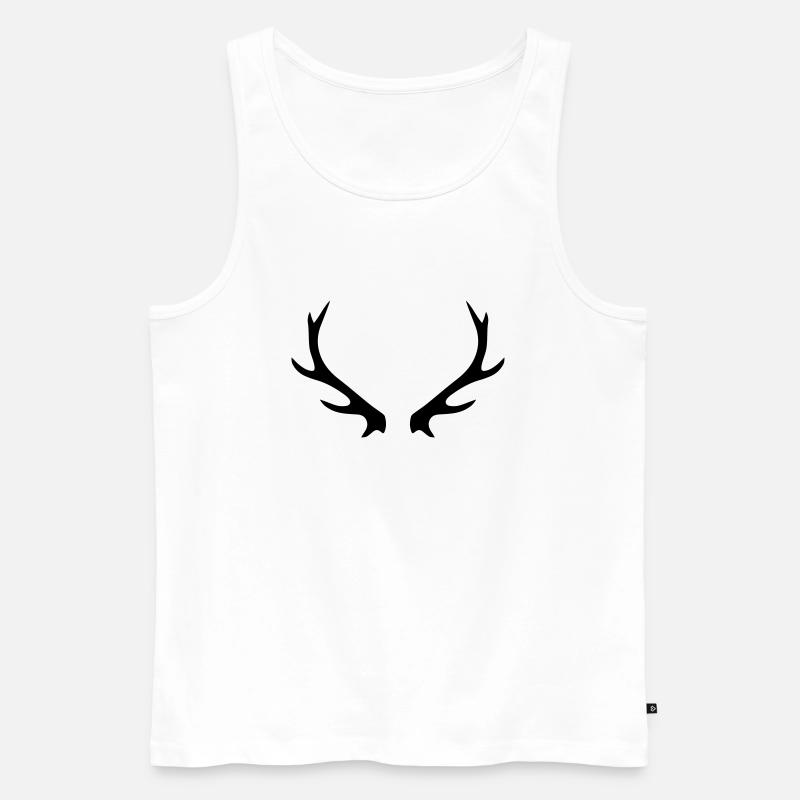 Hirschgeweih - Männer Premium Bio Tank Top - Weiß