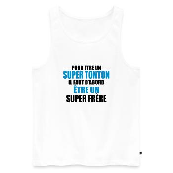 pour être un super tonton - Débardeur bio Premium Homme - blanc - Devant - AI Model Male 178 light (178cm)
