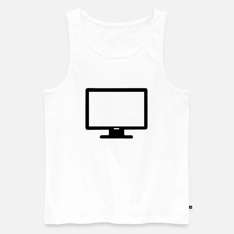 Computer Bildschirm - Männer Premium Bio Tank Top - Weiß