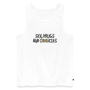 sex_drugs_and_cookies - Débardeur bio Premium Homme - blanc - Devant - Michal (187cm)