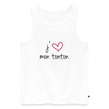 Ich liebe meinen Onkel - Männer Premium Bio Tank Top - Weiß - Vorne - AI Model Male 178 light (178cm)