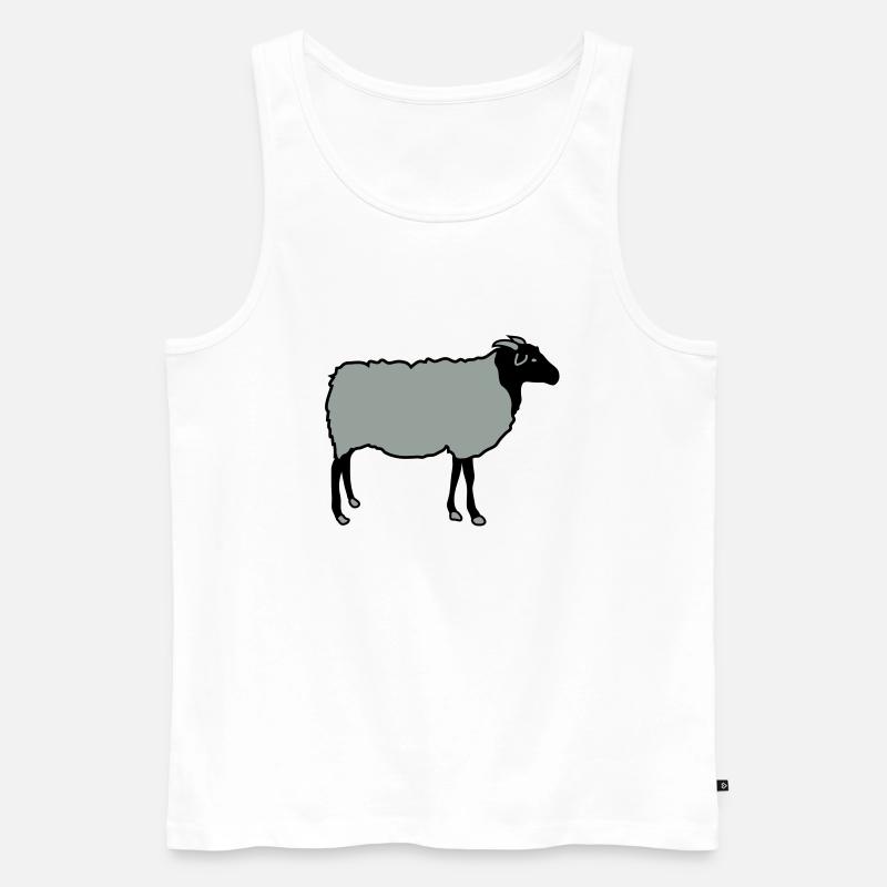 schaf, schafe, lamm, lämmer, heidschnucke - Männer Premium Bio Tank Top - Weiß