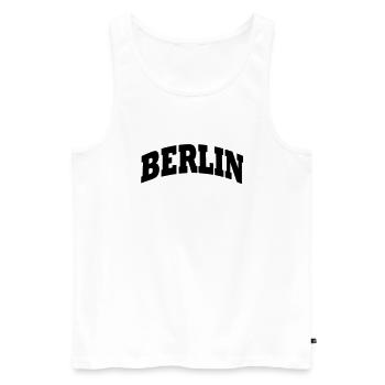 Berlin Schriftzug - Débardeur bio Premium Homme - blanc - Devant - Michal (187cm)