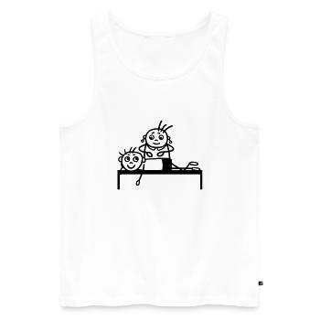 Physiotherapie - Männer Premium Bio Tank Top - Weiß - Vorne - Michal (187cm)