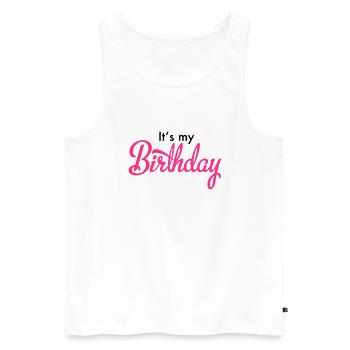 birthday - Men's Premium Organic Tank Top - white - Front - Michal (187cm)
