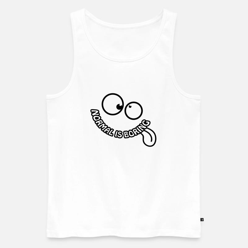 Normal Is Boring Smiley - Männer Premium Bio Tank Top - Weiß