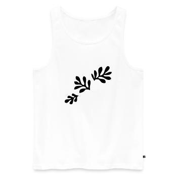 Motif de feuille de plante de la flore - Débardeur bio Premium Homme - blanc - Devant - AI Model Male 178 light (178cm)