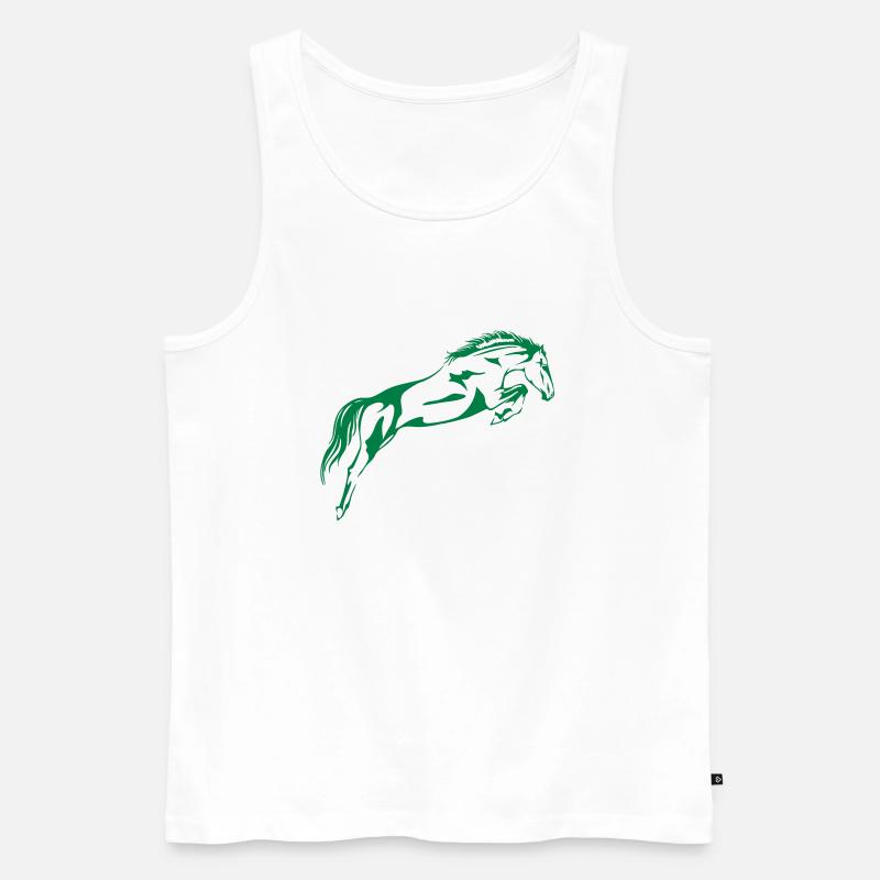 Springpferd - Männer Premium Bio Tank Top - Weiß