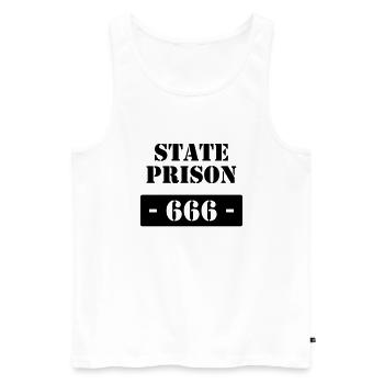 State Prison - 666 - Männer Premium Bio Tank Top - Weiß - Vorne - AI Model Male 178 light (178cm)