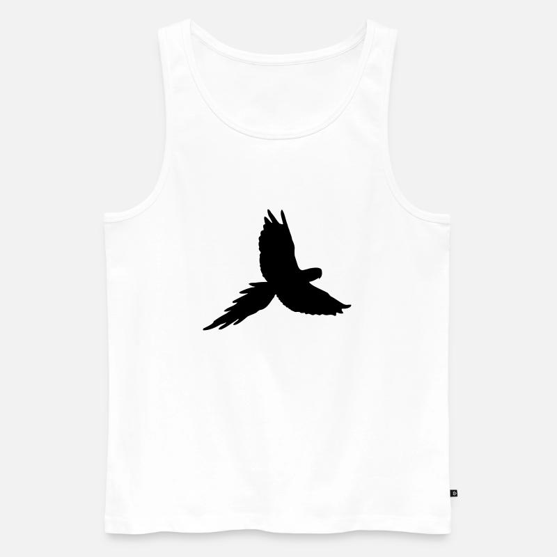 papagei_silhouette - Männer Premium Bio Tank Top - Weiß