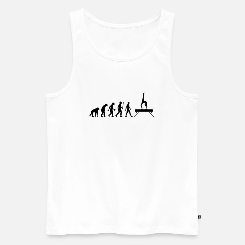 Evolution Schwebebalken - Männer Premium Bio Tank Top - Weiß