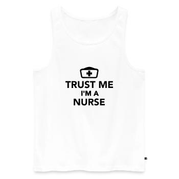 Trust me I'm a Nurse - Débardeur bio Premium Homme - blanc - Devant - Michal (187cm)