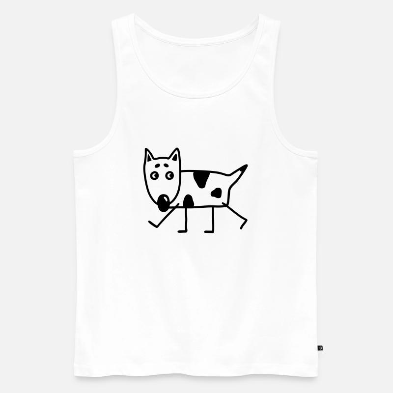 Lustiger Hund - Pitbull - Männer Premium Bio Tank Top - Weiß