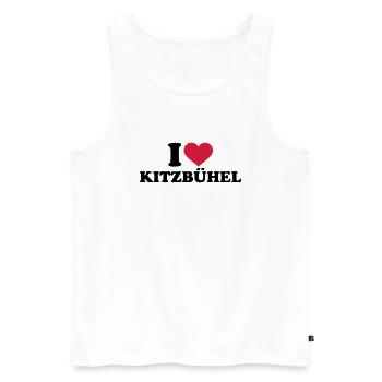 I love Kitzbühel - Men's Premium Organic Tank Top - white - Front - Michal (187cm)