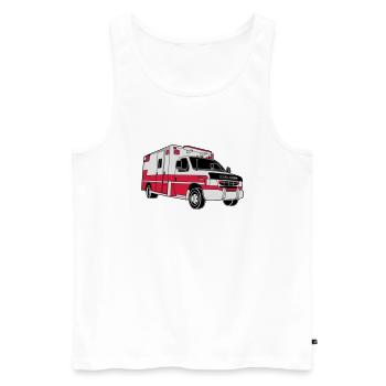 Ambulance / Rettungswagen - Männer Premium Bio Tank Top - Weiß - Vorne - Michal (187cm)