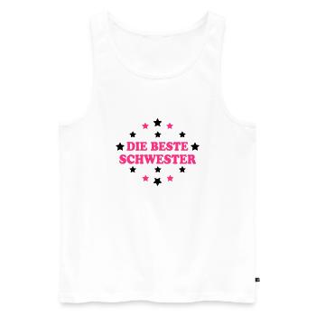 Die beste schwester - Men's Premium Organic Tank Top - white - Front - Michal (187cm)