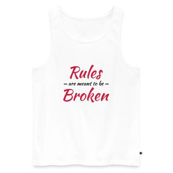 Rules are meant to be broken - Männer Premium Bio Tank Top - Weiß - Vorne - AI Model Male 178 light (178cm)