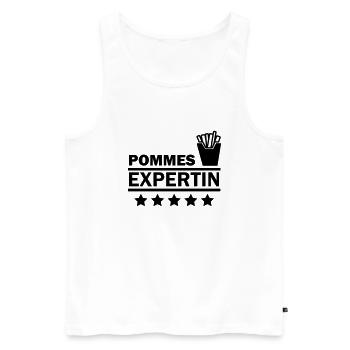 pommes expertin - Männer Premium Bio Tank Top - Weiß - Vorne - Michal (187cm)