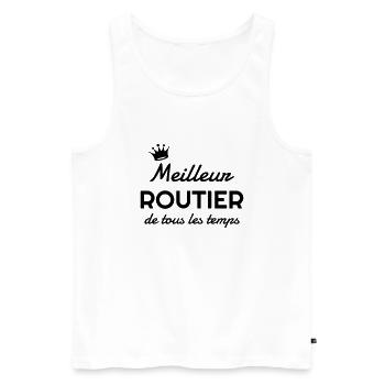 Trucker LKW Fahrer Routier Truck Camion Transport - Men's Premium Organic Tank Top - white - Front - AI Model Male 178 light (178cm)