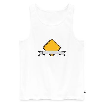 schild warnung achtung danger gefahr vorsicht hinw - Männer Premium Bio Tank Top - Weiß - Vorne - AI Model Male 178 light (178cm)