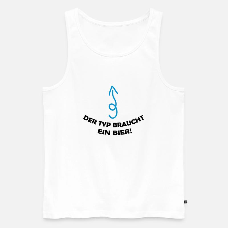 der_typ_braucht_ein_bier_002 - Männer Premium Bio Tank Top - Weiß