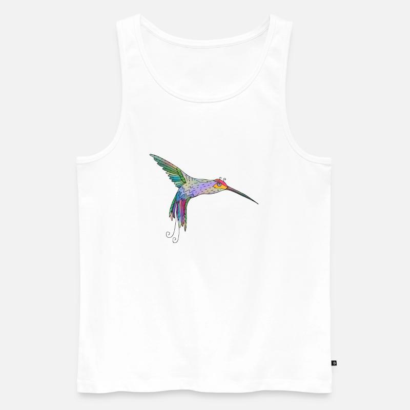 Bunter Vogel - Männer Premium Bio Tank Top - Weiß