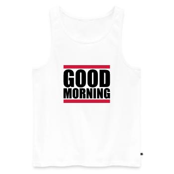 Good Morning Bar - Men's Premium Organic Tank Top - white - Front - Michal (187cm)