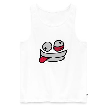 Verrücktes Gesicht wahnsinnig - Männer Premium Bio Tank Top - Weiß - Vorne - AI Model Male 178 light (178cm)