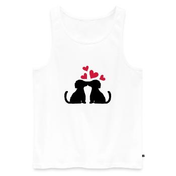 Pärchen küssende verliebte Hunde - Männer Premium Bio Tank Top - Weiß - Vorne - AI Model Male 178 light (178cm)