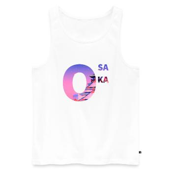 Osaka - Männer Premium Bio Tank Top - Weiß - Vorne - Michal (187cm)