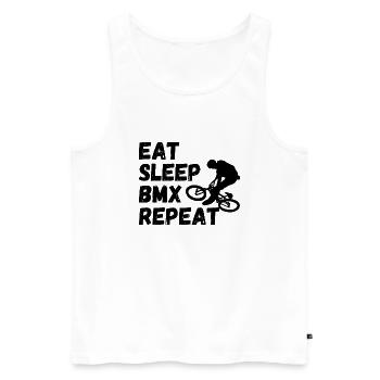 eat sleep bmx repeat - cycling humor - Men's Premium Organic Tank Top - white - Front - Michal (187cm)