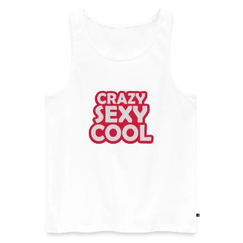 crazy sexy cool design - Men's Premium Organic Tank Top - white - Front - AI Model Male 178 light (178cm)