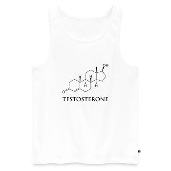 Testosteron - Männer Premium Bio Tank Top - Weiß - Vorne - AI Model Male 178 light (178cm)