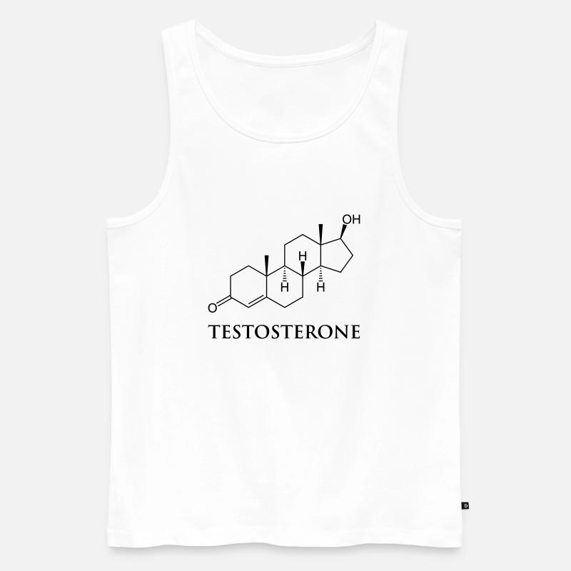 Testosteron - Männer Premium Bio Tank Top - Weiß