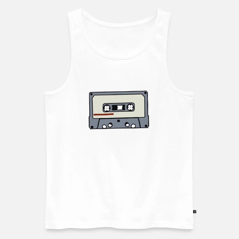 Kassette Retro Geschenkidee - Männer Premium Bio Tank Top - Weiß