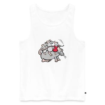 Donkey ride - Men's Premium Organic Tank Top - white - Front - AI Model Male 178 light (178cm)