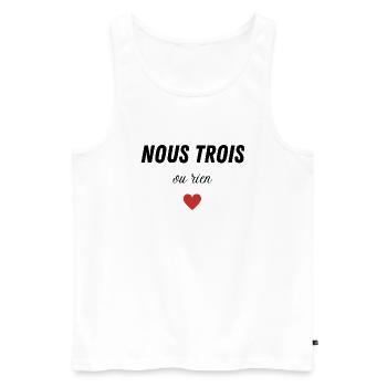 nous trois ou rien - Débardeur bio Premium Homme - blanc - Devant - Michal (187cm)