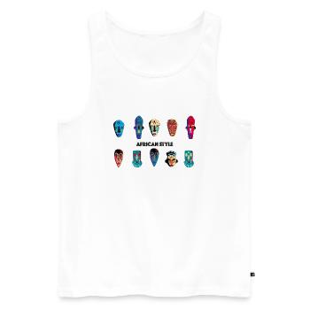 Afrique - Débardeur bio Premium Homme - blanc - Devant - Michal (187cm)