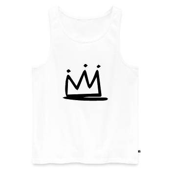 krone - Männer Premium Bio Tank Top - Weiß - Vorne - AI Model Male 178 light (178cm)
